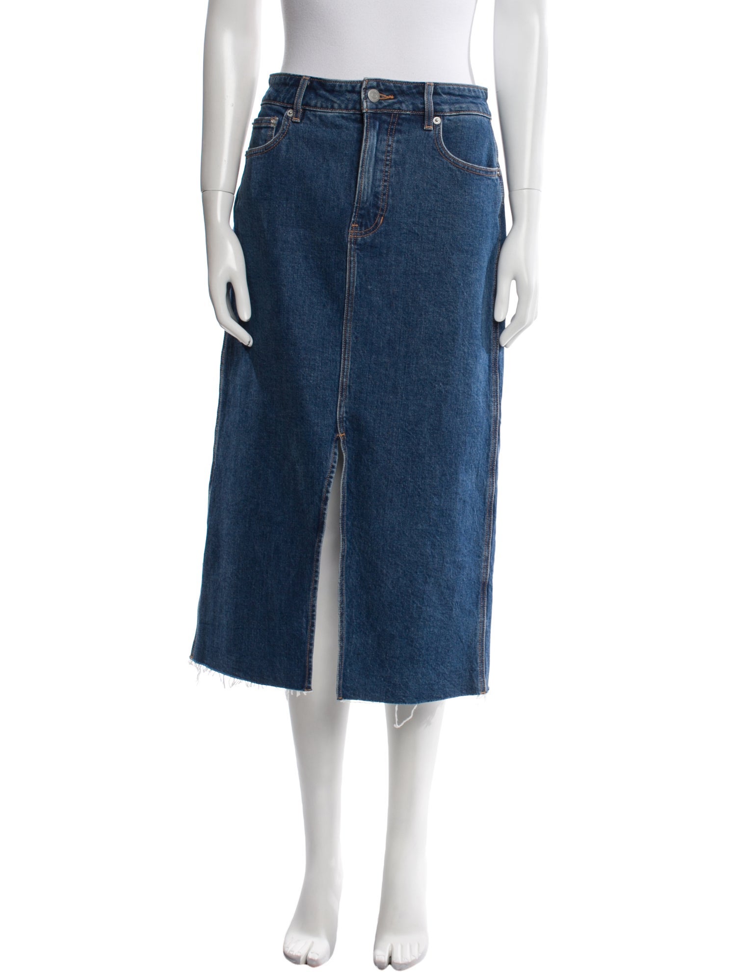 Veronica Beard Raw-Edge Trim Midi Length Skirt