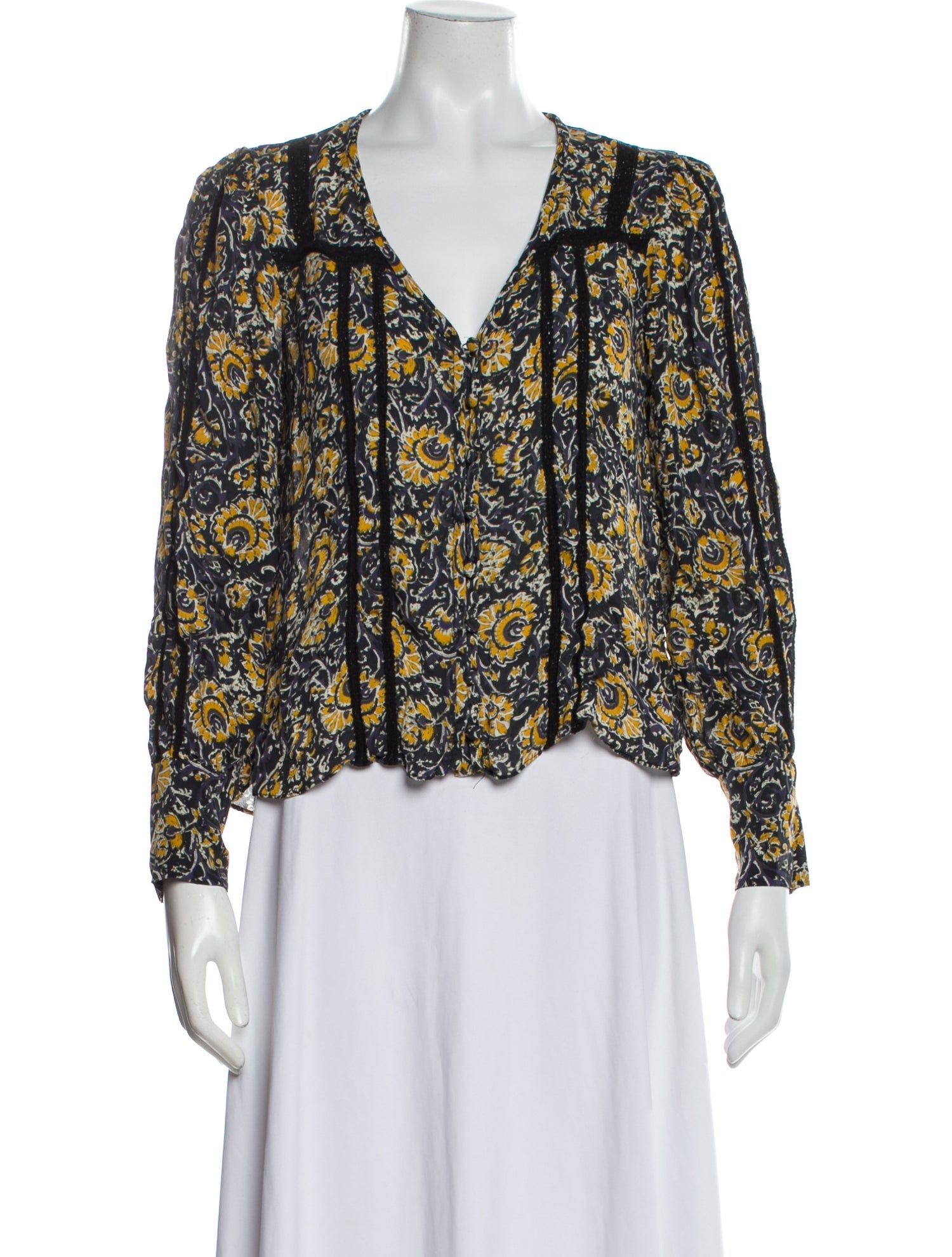 Veronica Beard Silk Floral Print Blouse