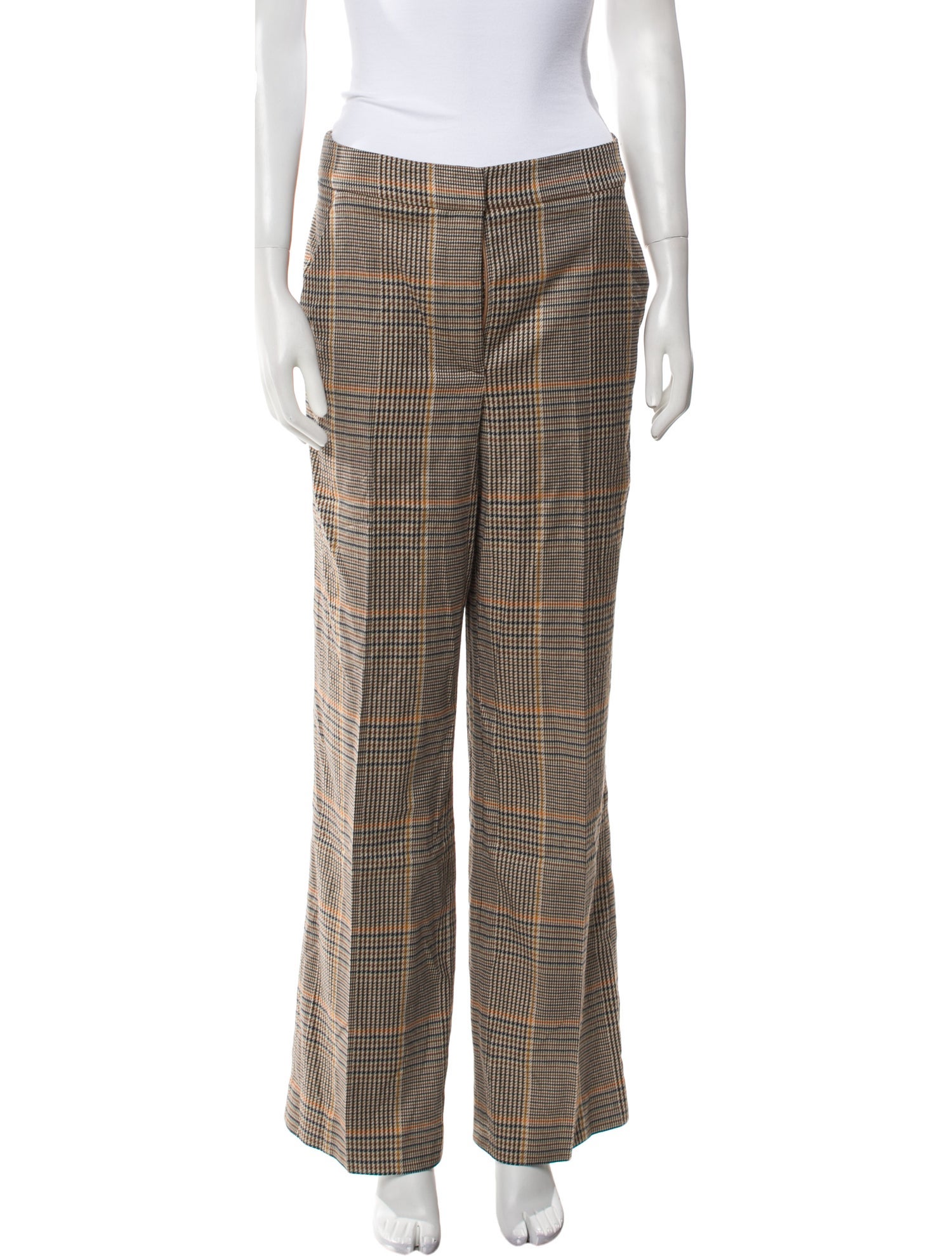 Veronica Beard Houndstooth Print Wide Leg Pants