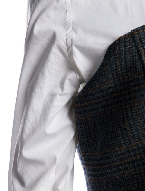 Veronica Beard Plaid Print Long Sleeve Button-Up Top