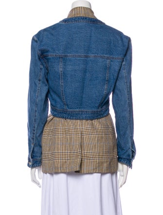 Veronica Beard Plaid Print Denim Jacket