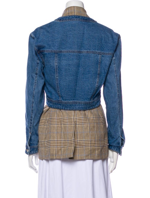 Veronica Beard Plaid Print Denim Jacket