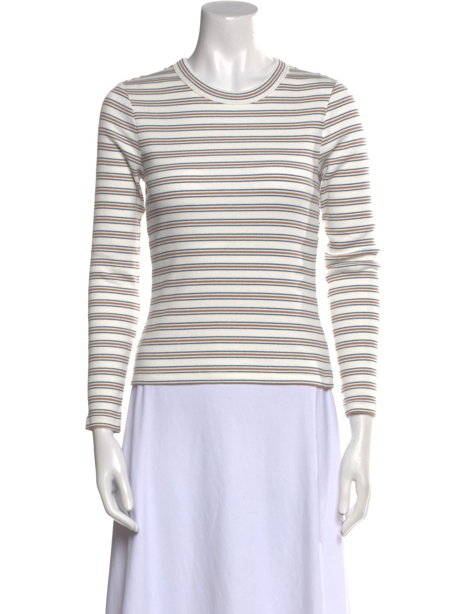 Veronica Beard Striped Crew Neck Sweatshirt