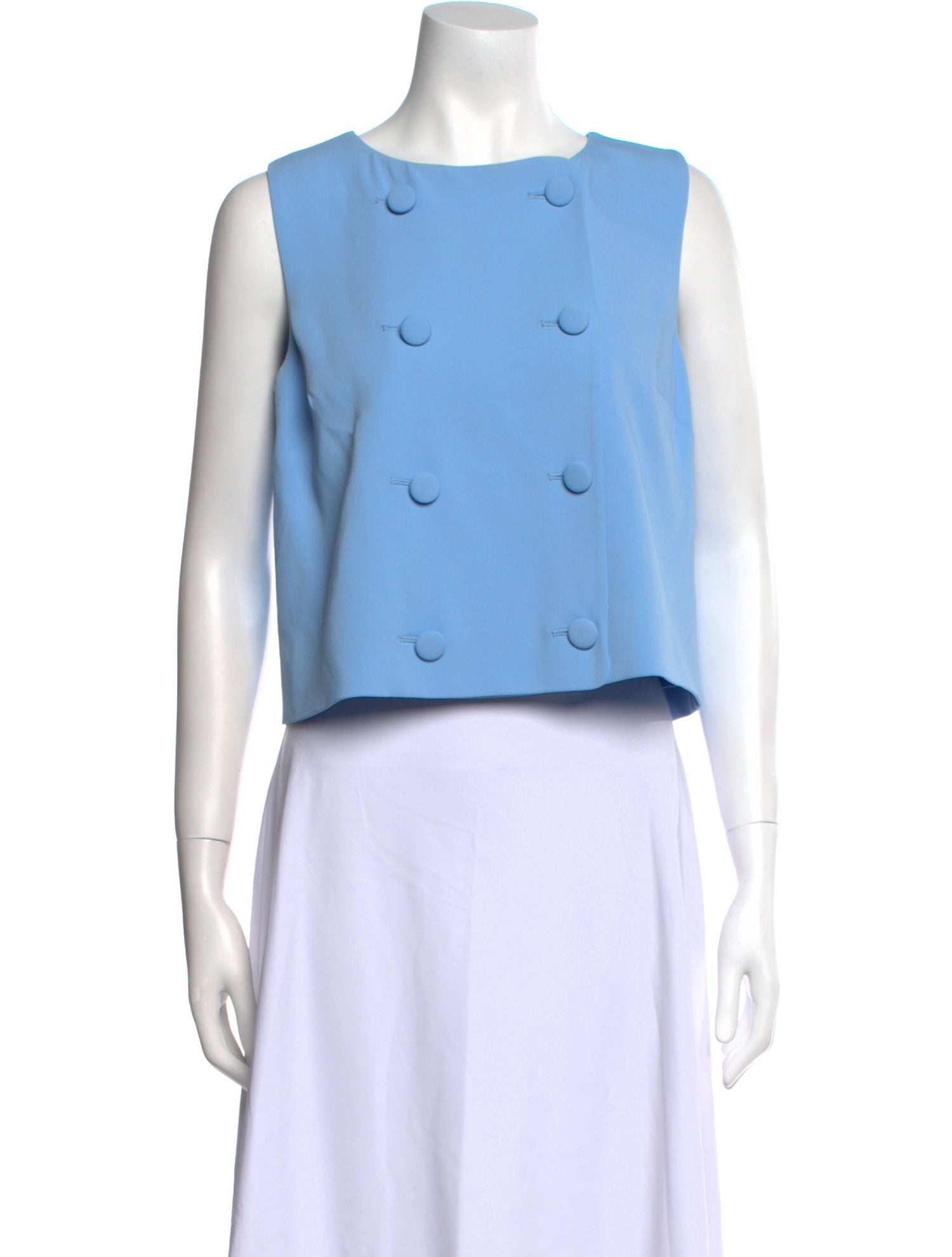 Veronica Beard Bateau Neckline Sleeveless Crop Top w/ Tags