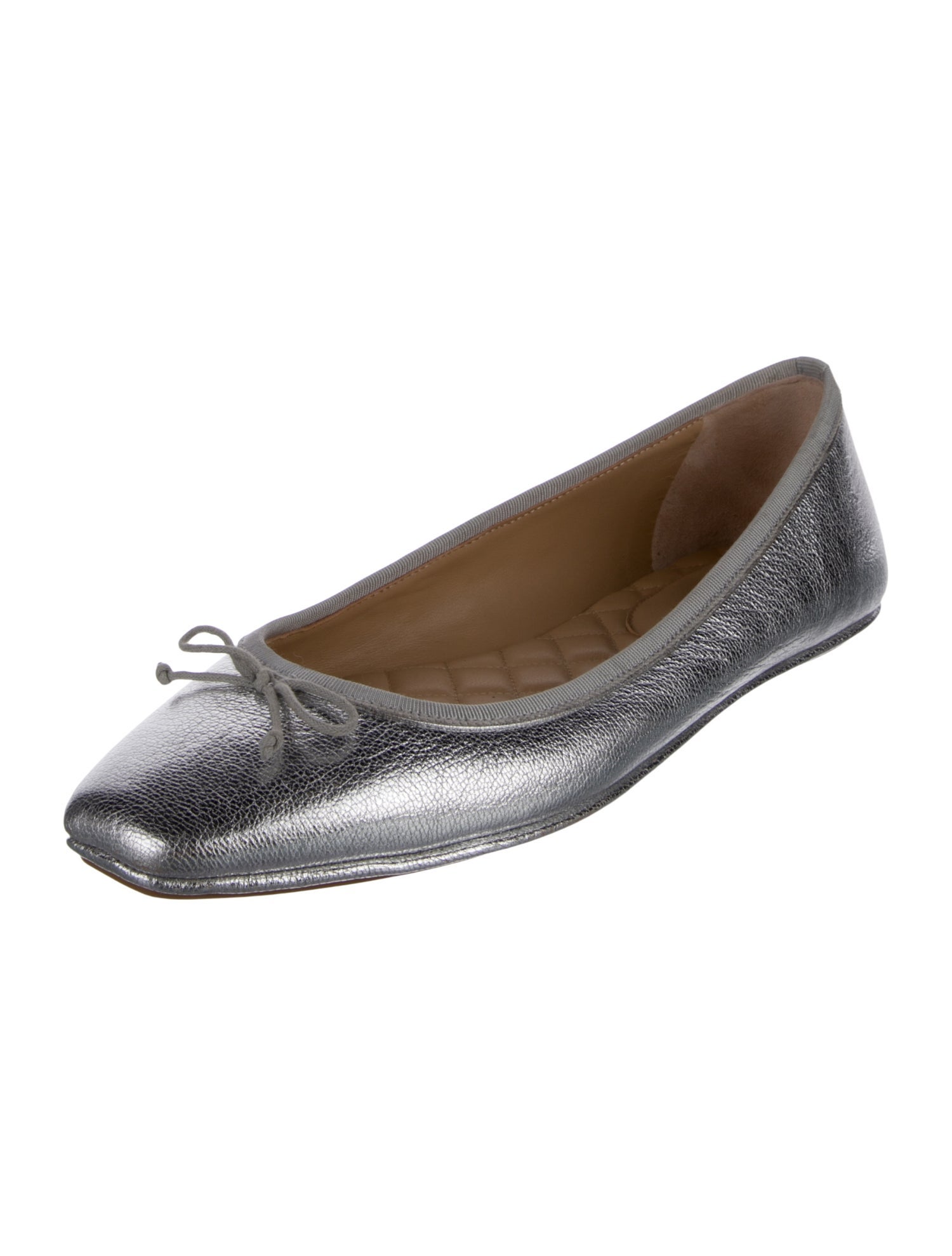 Veronica Beard Leather Bow Accents Ballet Flats
