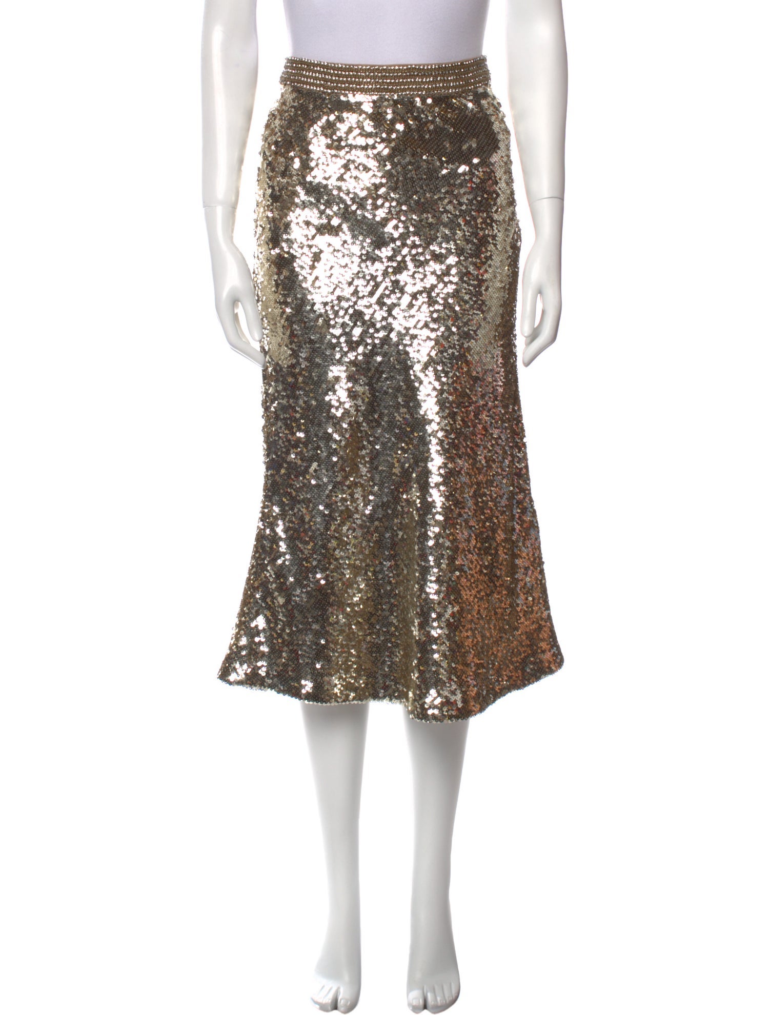 Veronica Beard Chain-Link Accents Midi Length Skirt