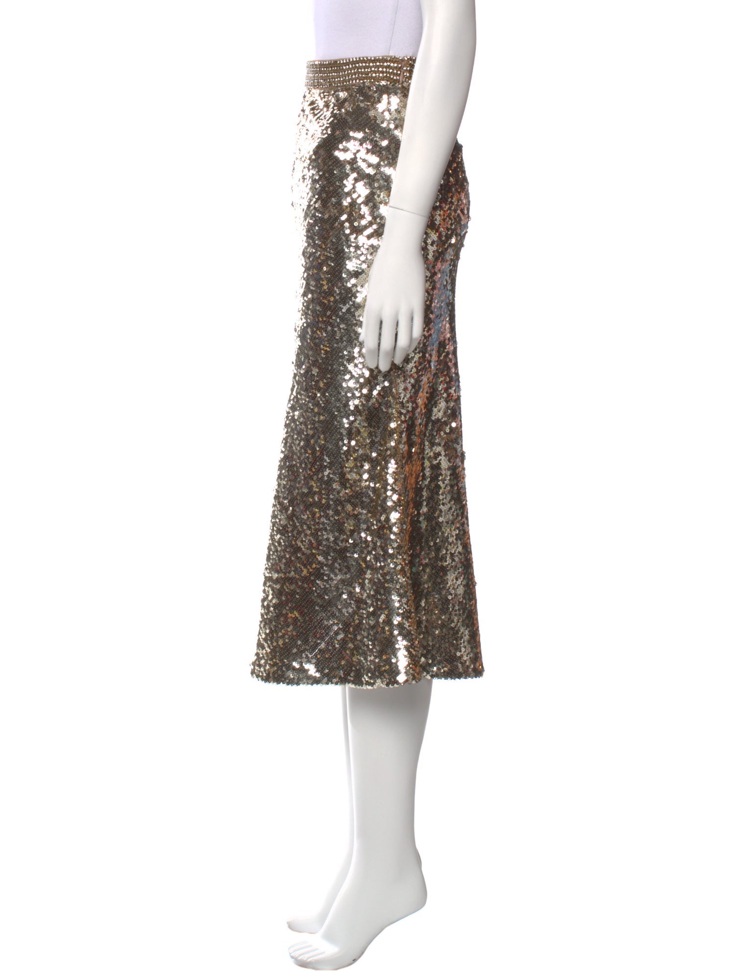 Veronica Beard Chain-Link Accents Midi Length Skirt