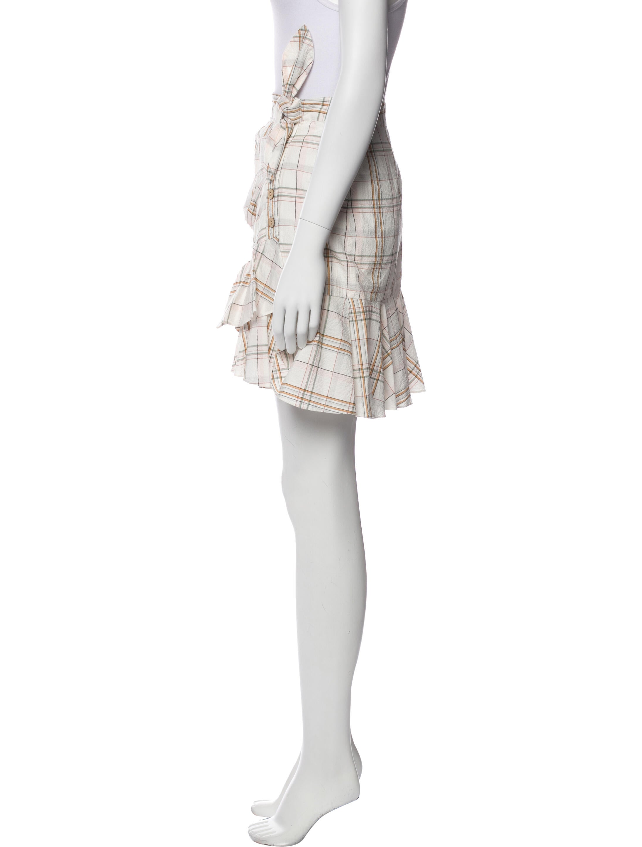 Veronica Beard Plaid Print Mini Skirt