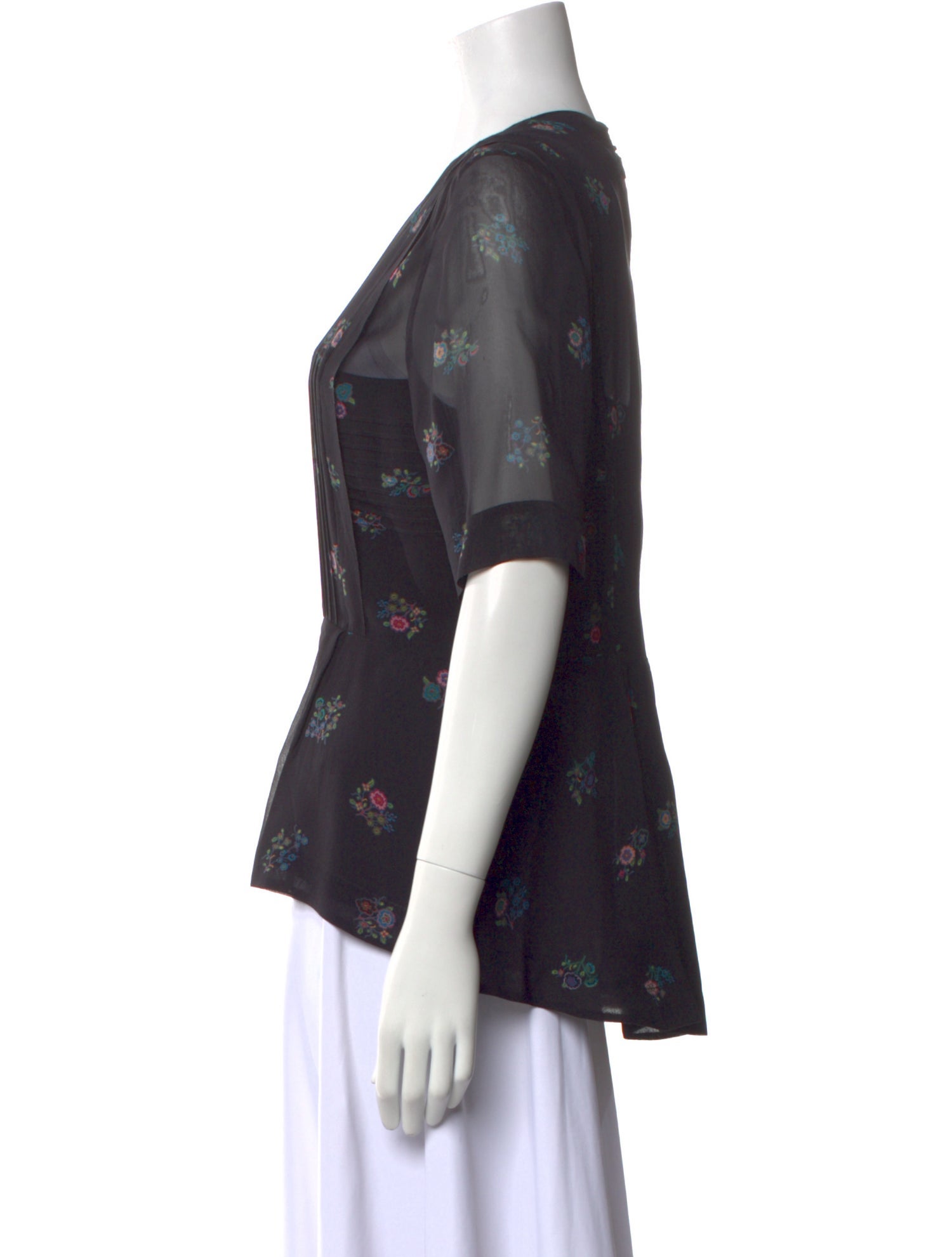 Veronica Beard Silk Printed T-Shirt