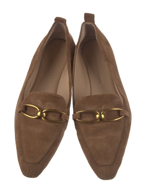 Veronica Beard Suede Chain-Link Accents Loafers