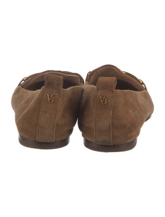 Veronica Beard Suede Chain-Link Accents Loafers