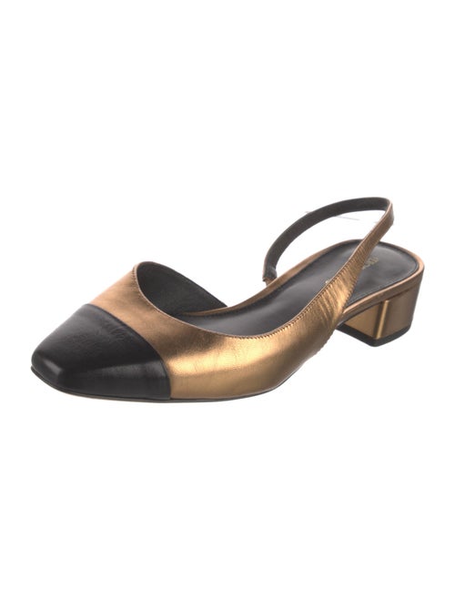 Veronica Beard Leather Colorblock Pattern Slingback Pumps