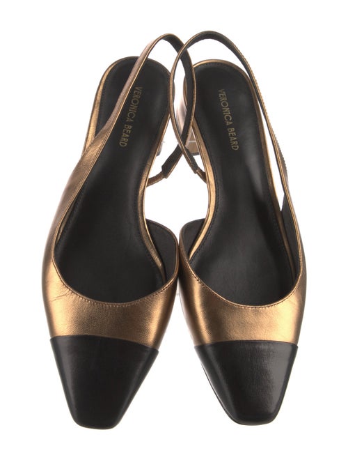 Veronica Beard Leather Colorblock Pattern Slingback Pumps