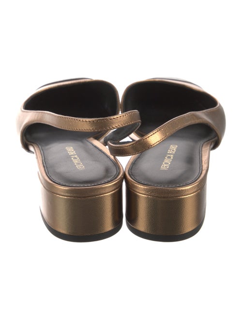 Veronica Beard Leather Colorblock Pattern Slingback Pumps