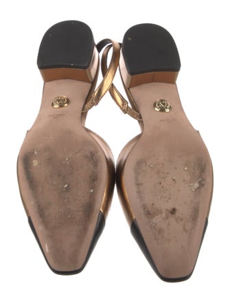 Veronica Beard Leather Colorblock Pattern Slingback Pumps