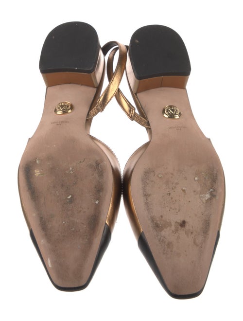 Veronica Beard Leather Colorblock Pattern Slingback Pumps