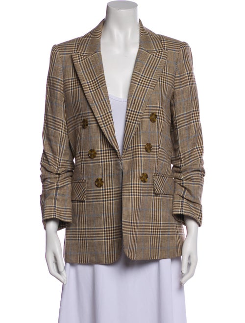 Veronica Beard Linen Houndstooth Print Coat