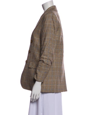 Veronica Beard Linen Houndstooth Print Coat