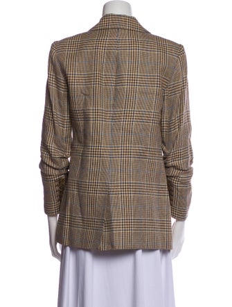 Veronica Beard Linen Houndstooth Print Coat
