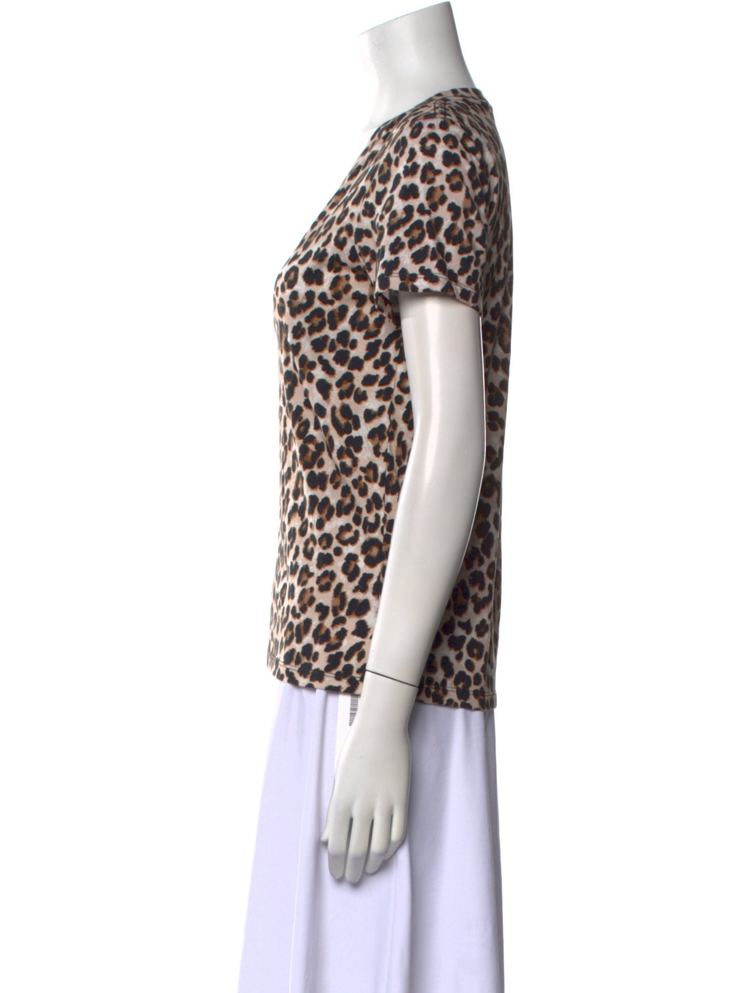 Veronica Beard Animal Print V-Neck T-Shirt