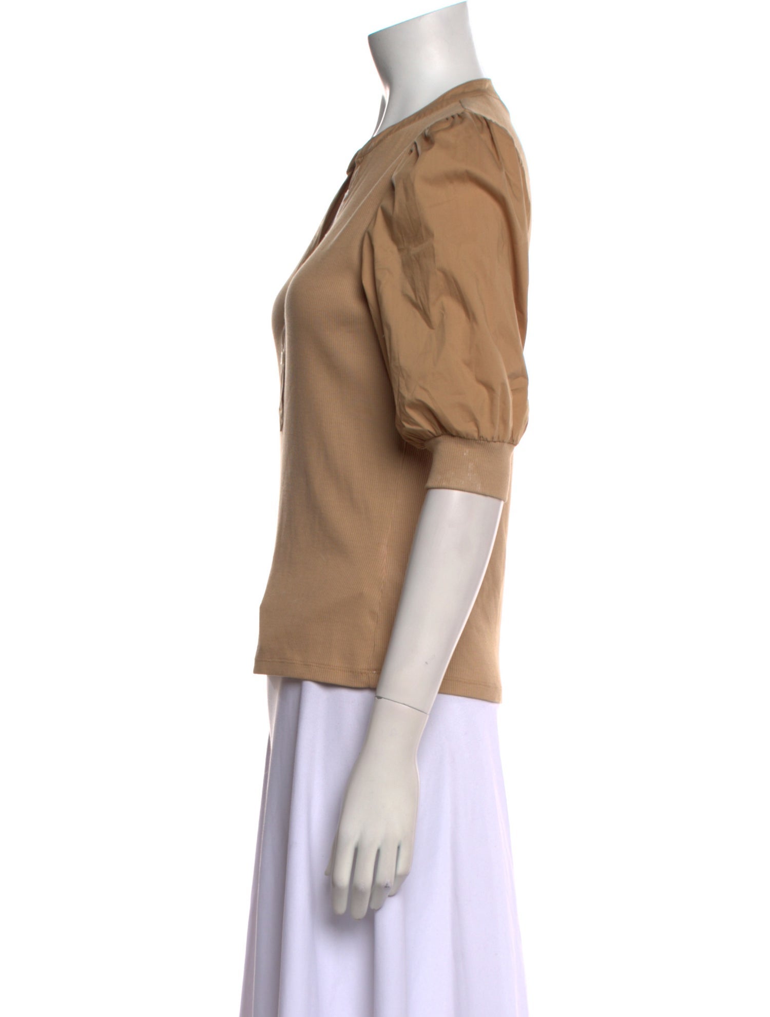 Veronica Beard V-Neck Three-Quarter Sleeve Polo