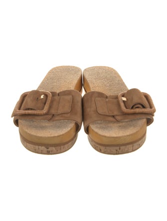 Veronica Beard Suede Leather Trim Embellishment Slides