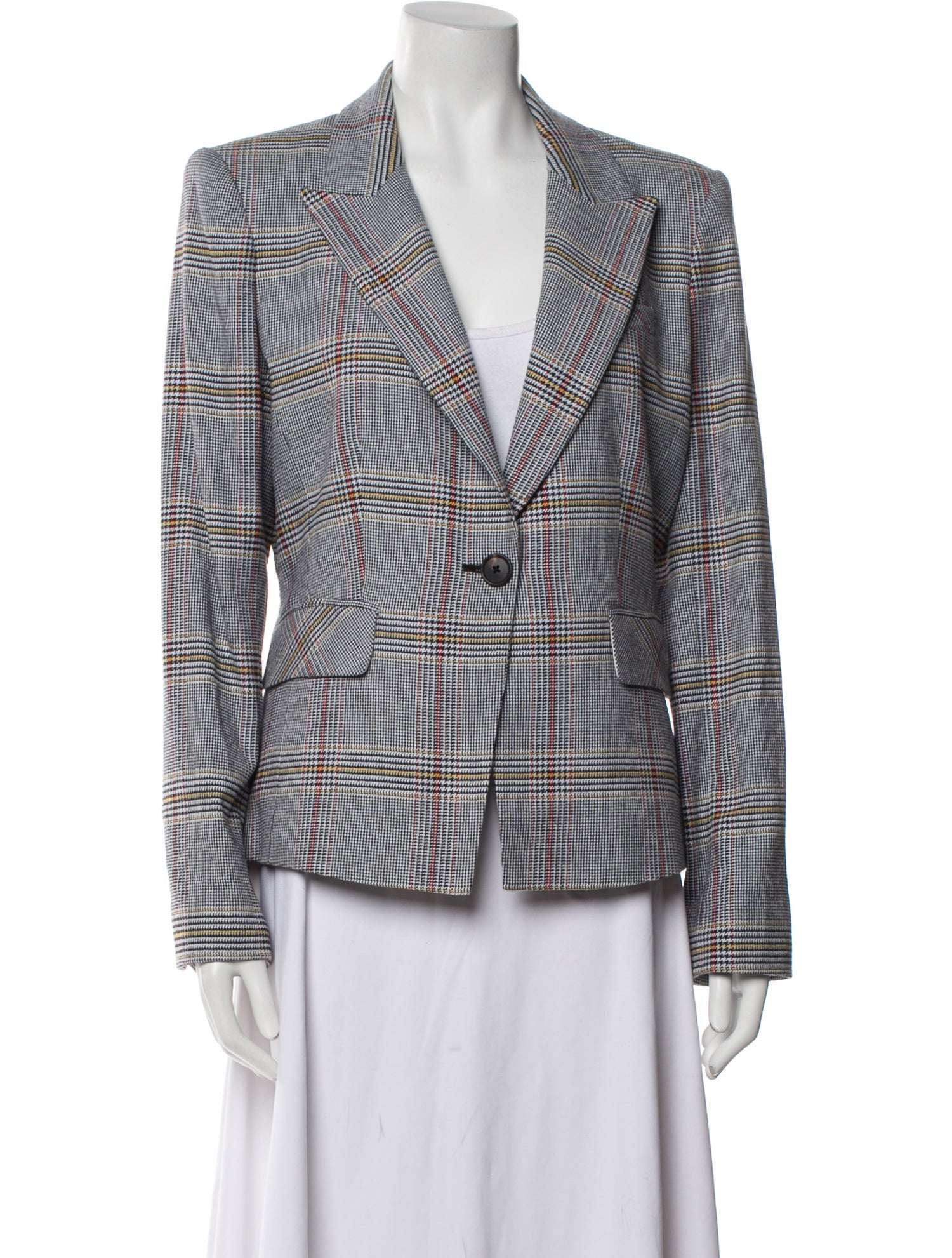 Veronica Beard Plaid Print Blazer