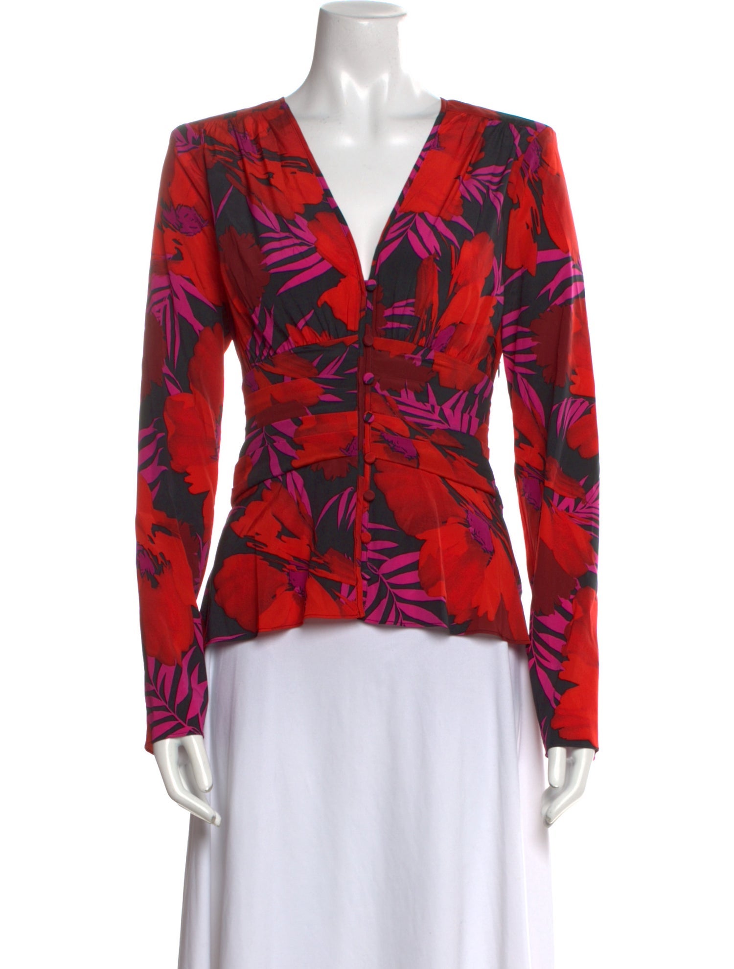 Veronica Beard Silk Floral Print Blouse