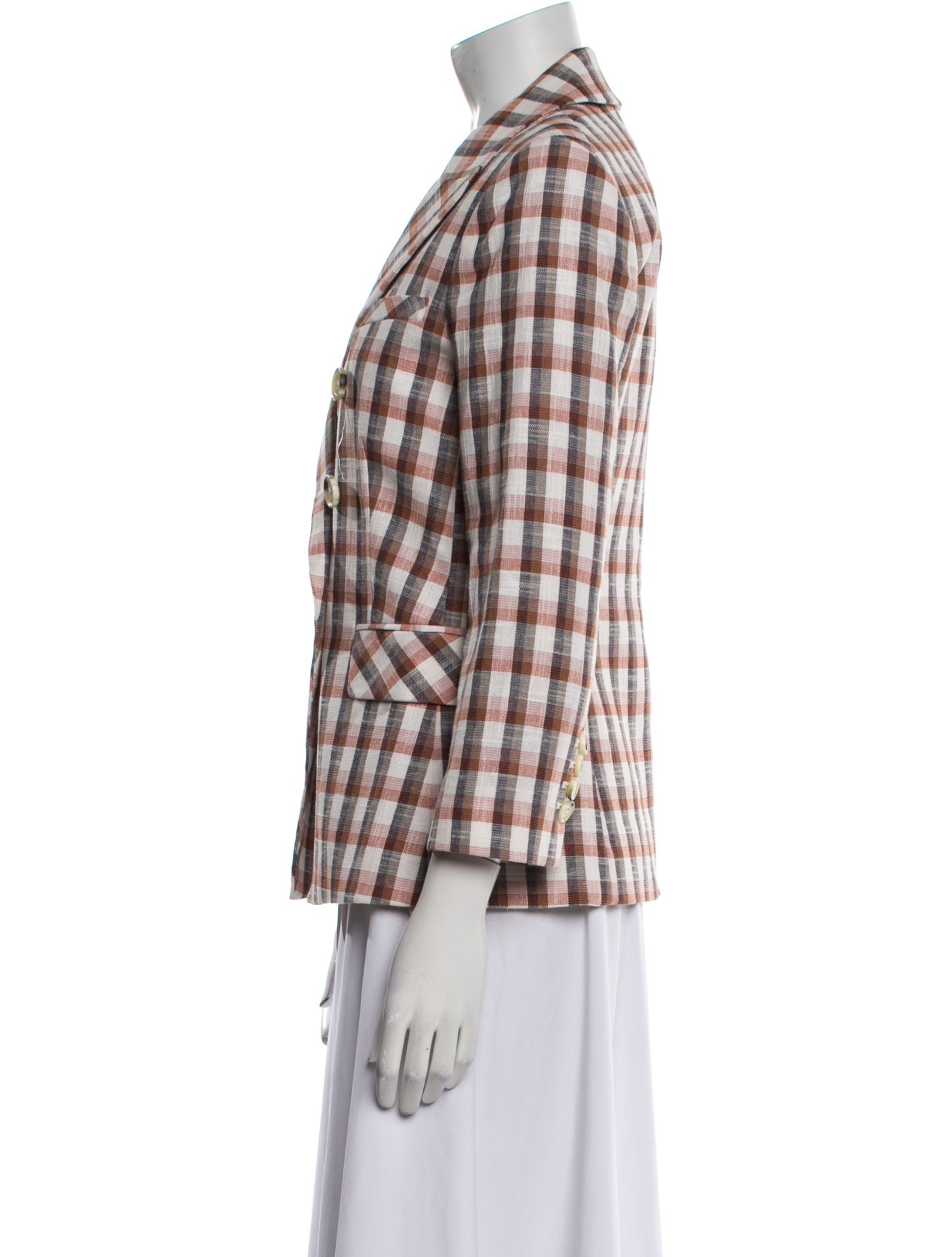Veronica Beard Plaid Print Blazer
