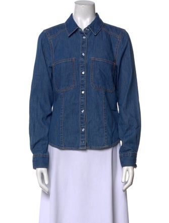 Veronica Beard Long Sleeve Button-Up Top