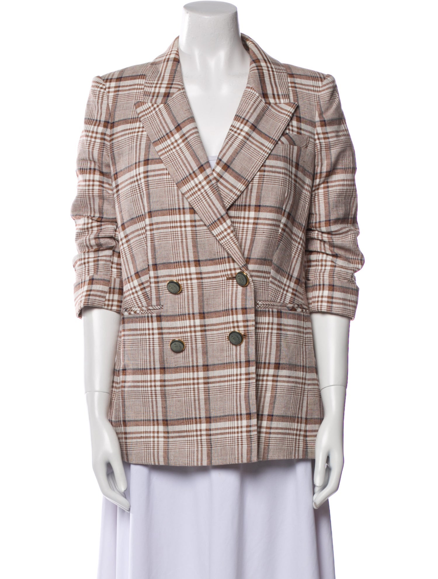 Veronica Beard Plaid Print Blazer