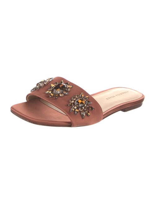 Veronica Beard Satin Crystal Embellishments Slides