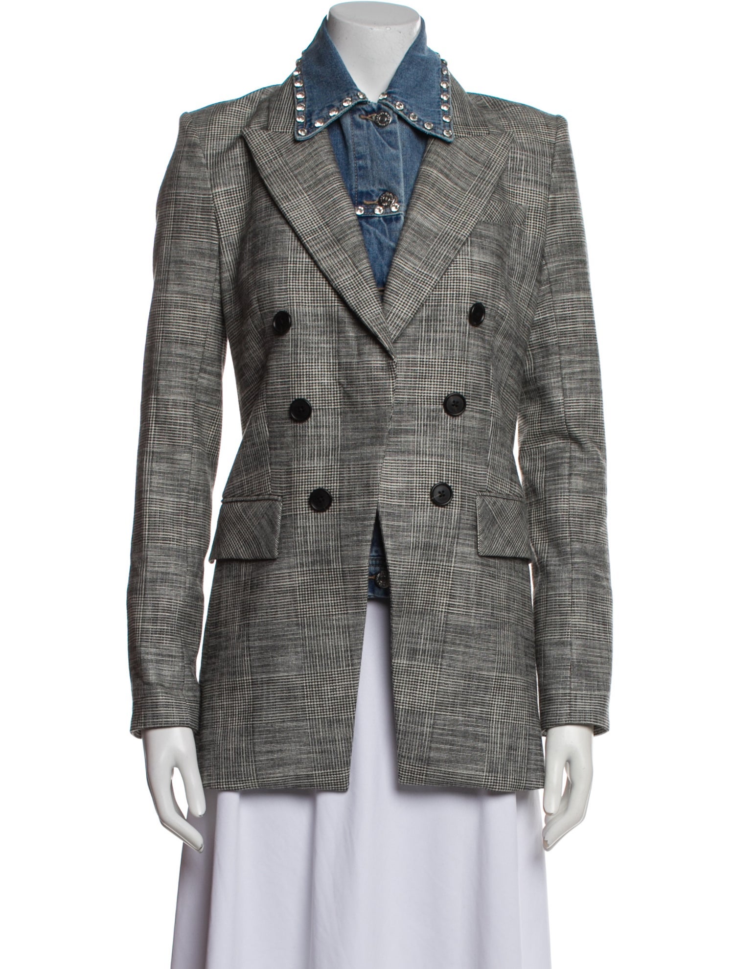 Veronica Beard Plaid Print Blazer
