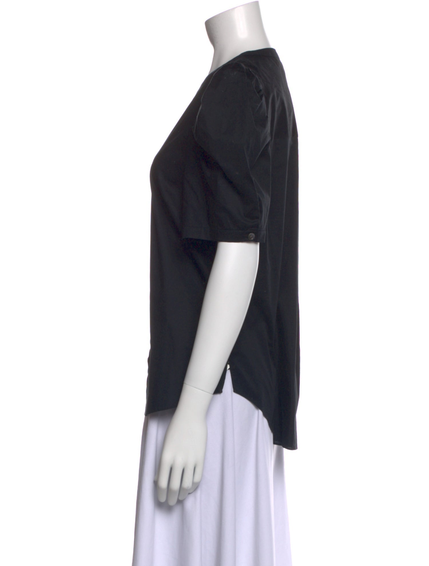 Veronica Beard V-Neck Short Sleeve Button-Up Top w/ Tags