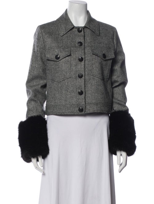 Veronica Beard Tweed Pattern Utility Jacket