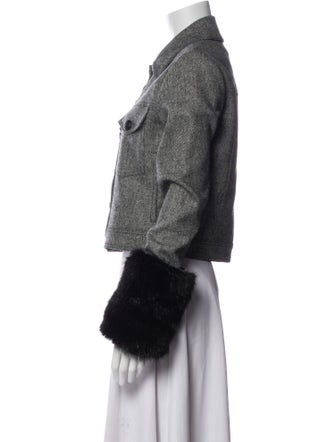 Veronica Beard Tweed Pattern Utility Jacket