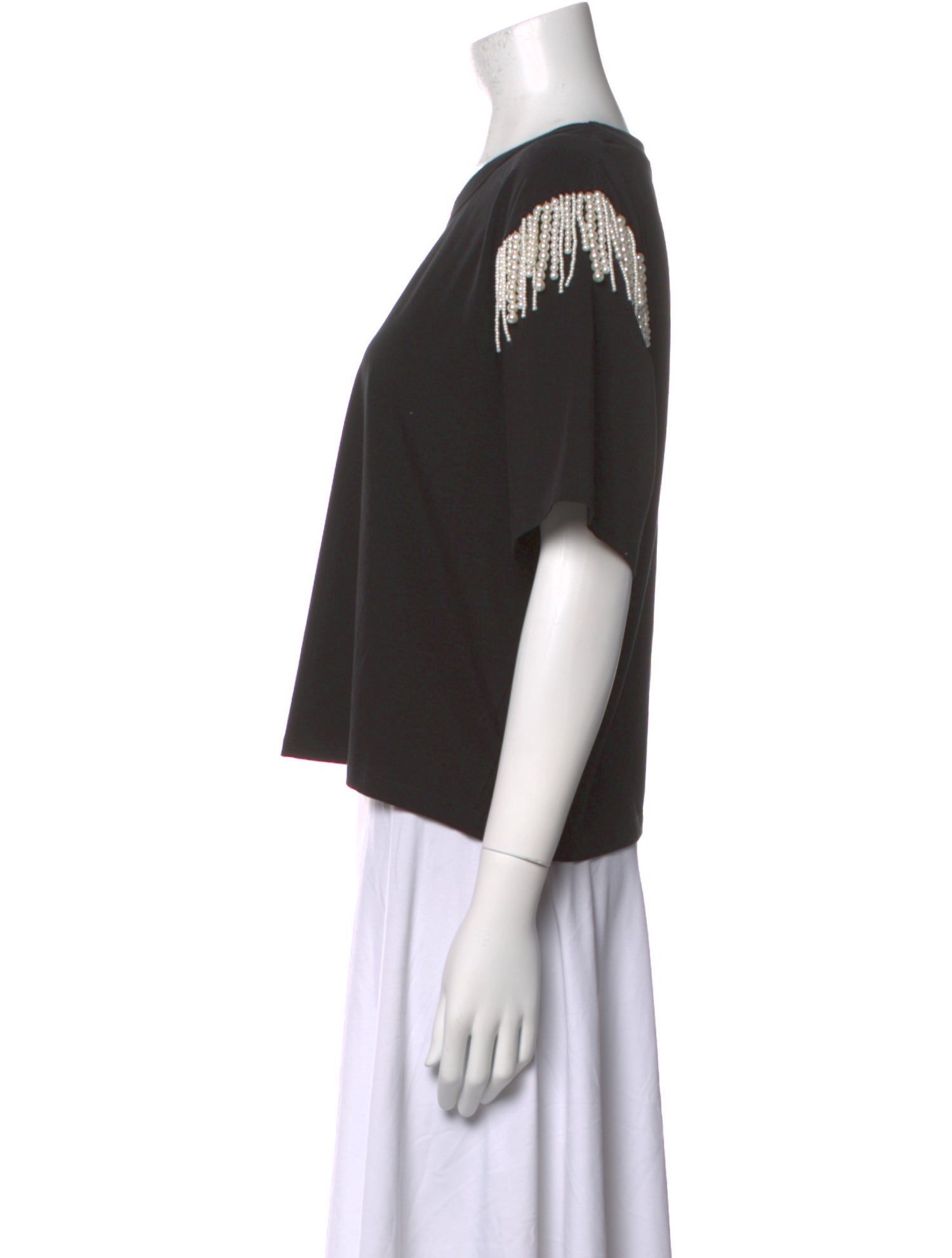 Veronica Beard Crew Neck Short Sleeve Crop Top