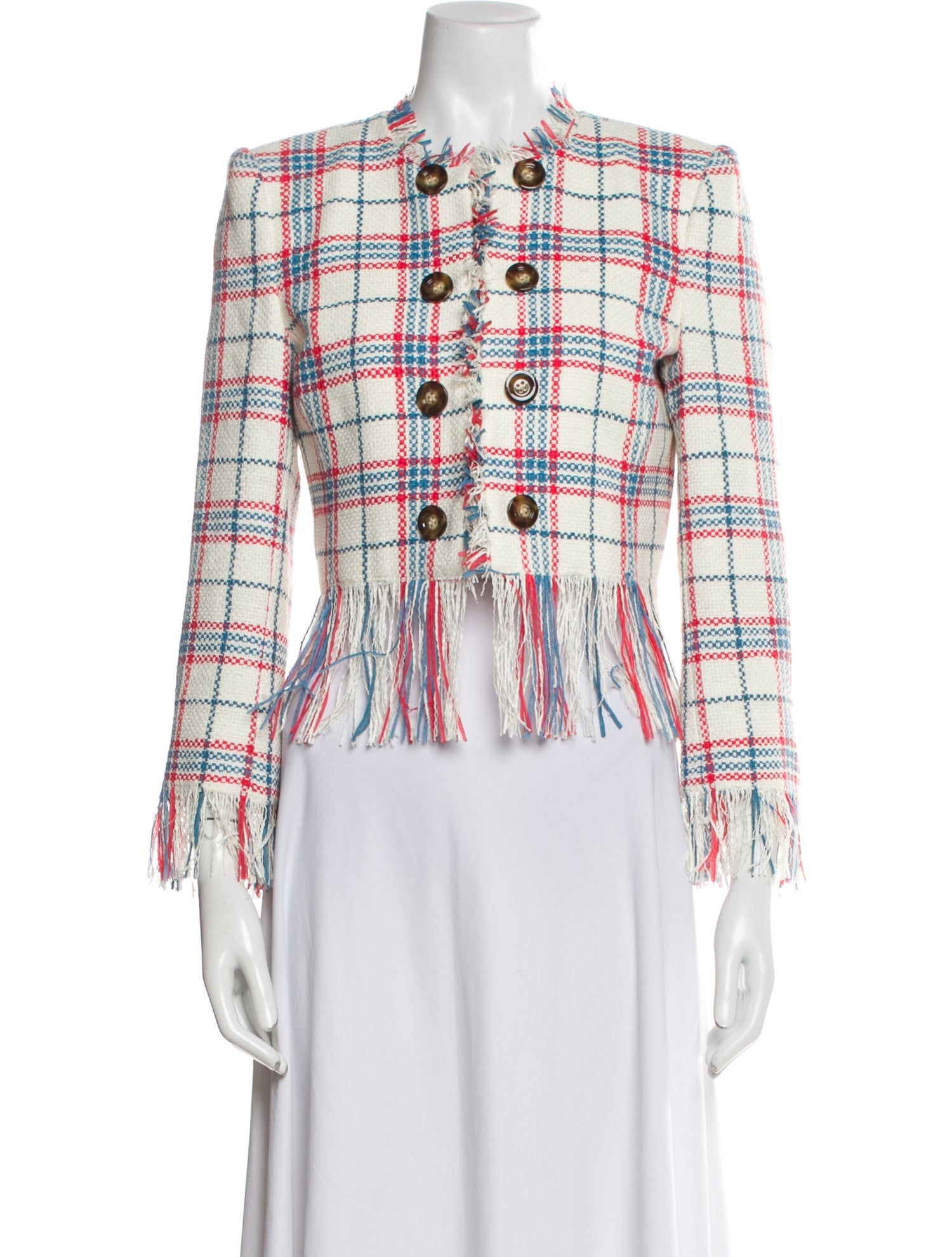 Veronica Beard Plaid Print Jacket