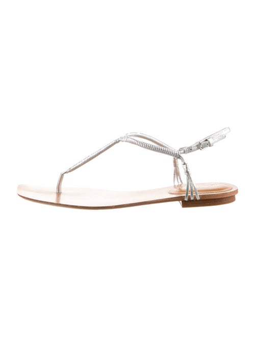 Veronica Beard Leather T-Strap Sandals