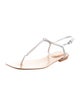 Veronica Beard Leather T-Strap Sandals