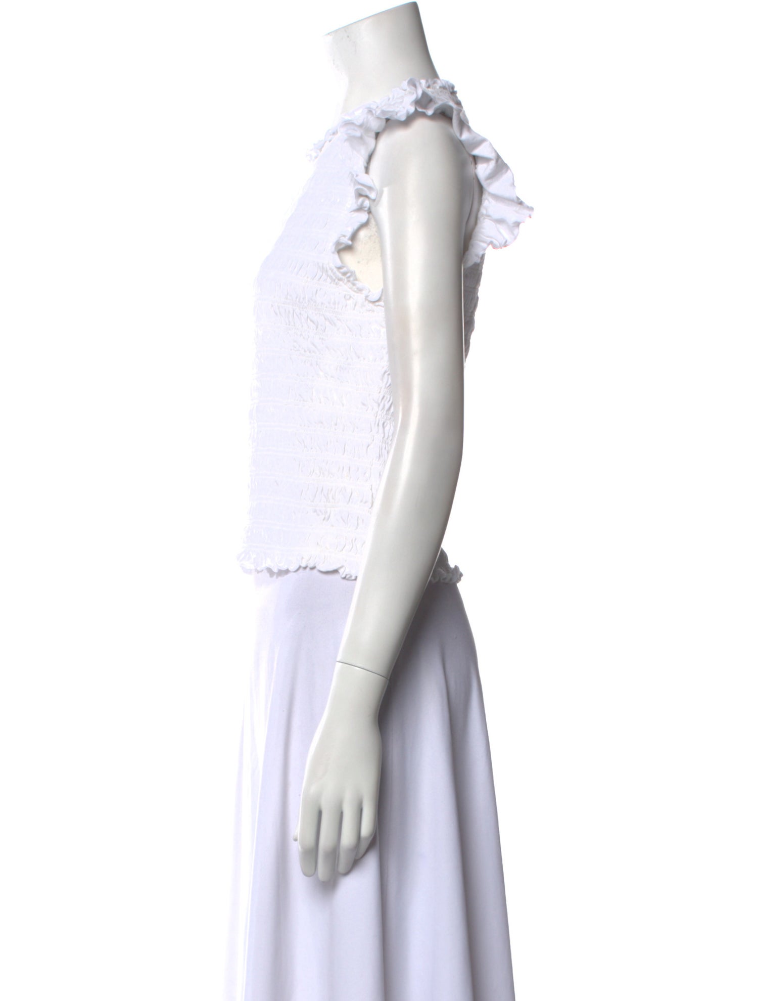 Veronica Beard Crew Neck Sleeveless Crop Top