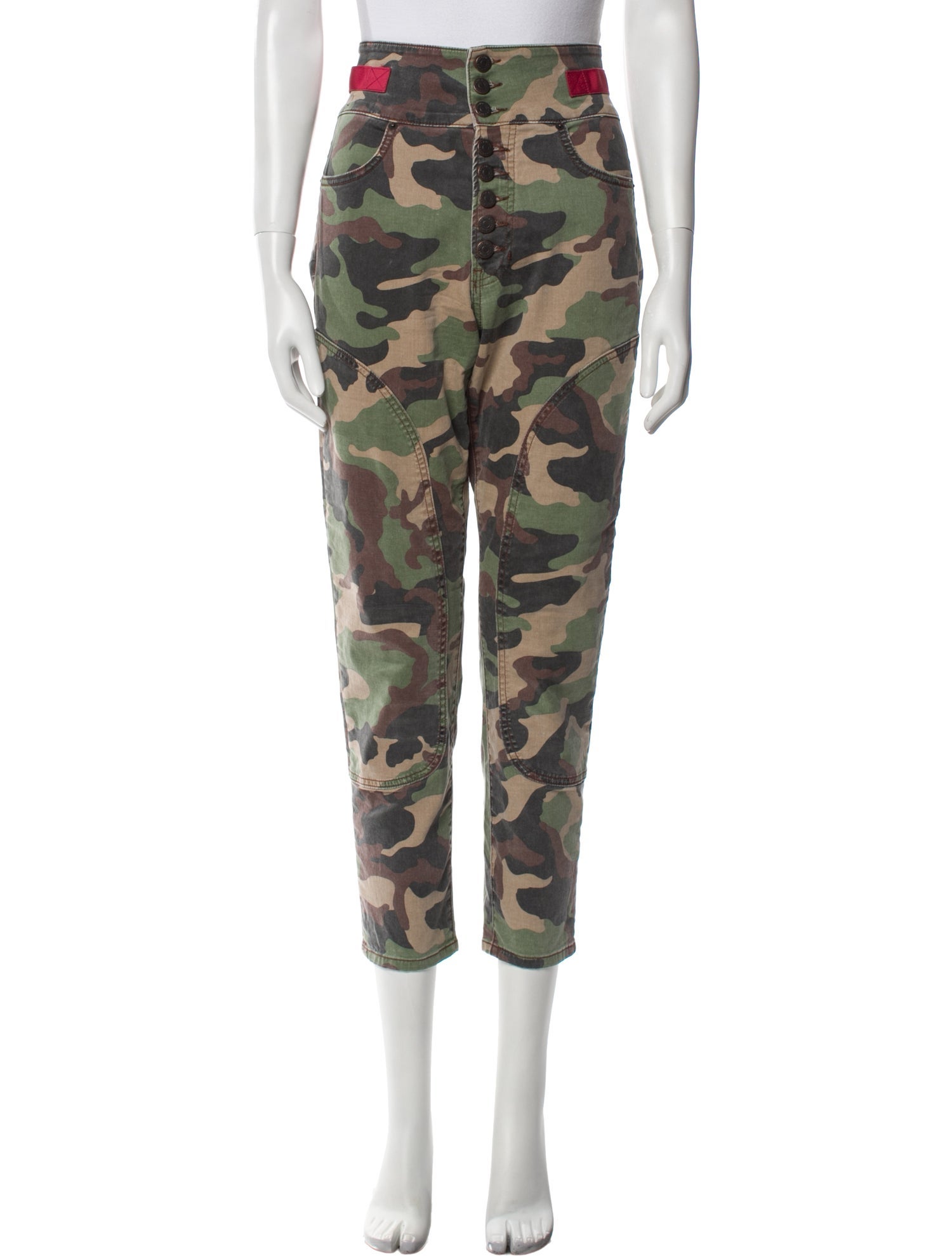 Veronica Beard Camouflage Print Straight Leg Pants