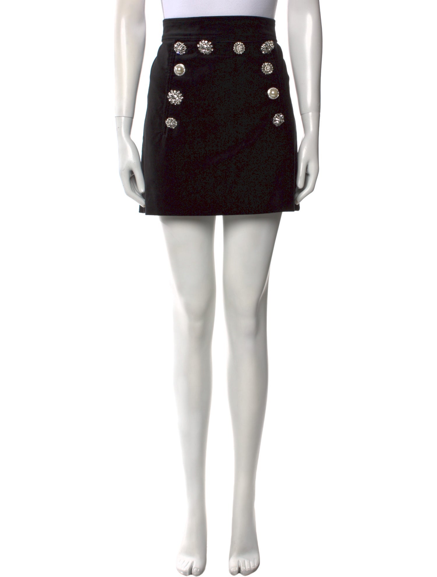 Veronica Beard Crystal Embellishments Mini Skirt