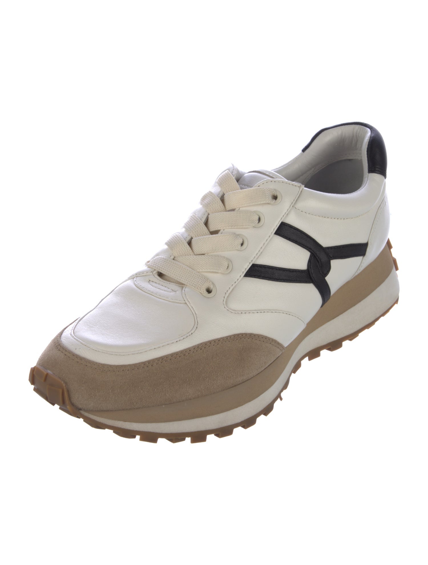 Veronica Beard Leather Colorblock Pattern Sneakers