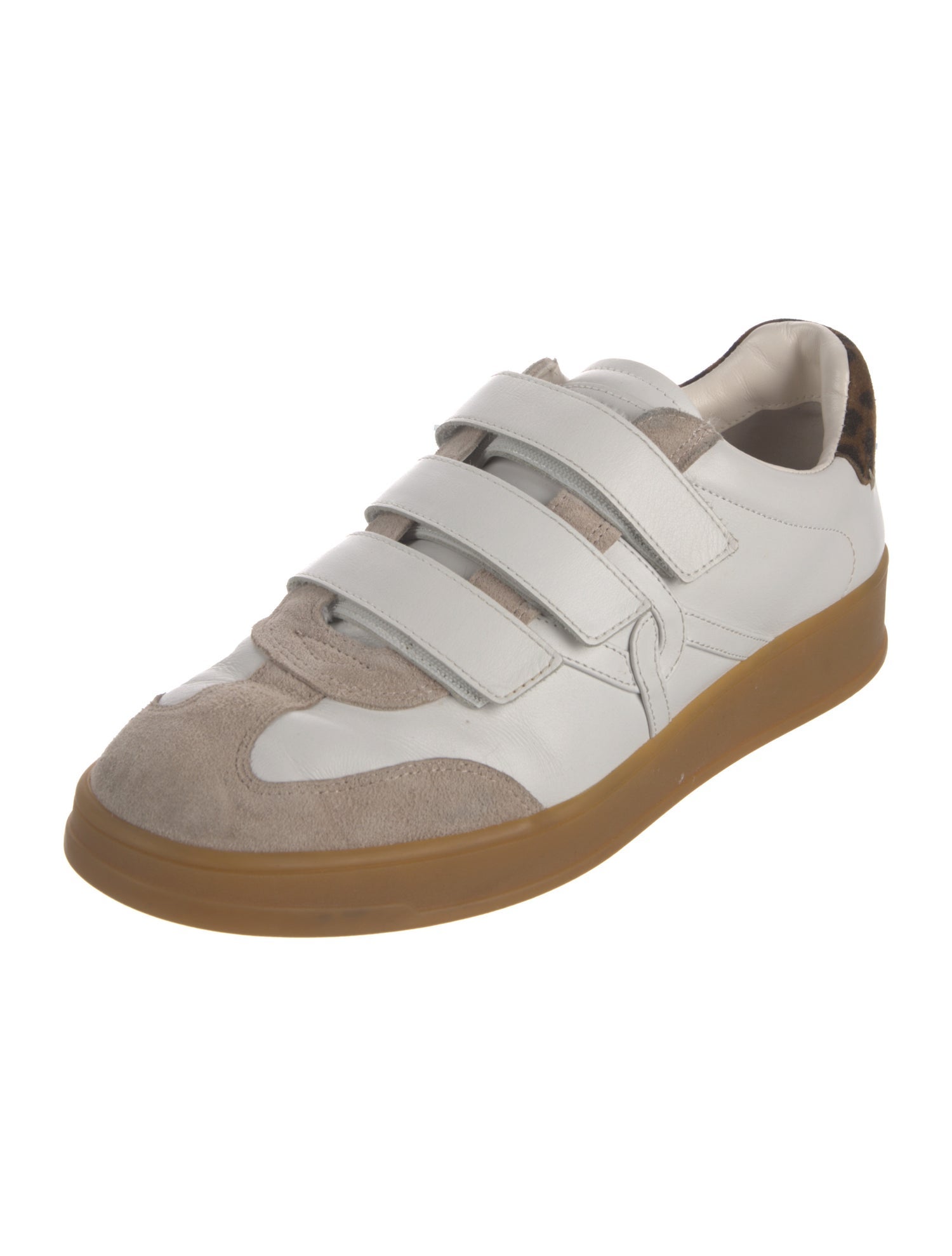 Veronica Beard Leather Colorblock Pattern Sneakers