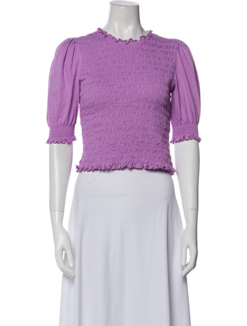 Veronica Beard Crew Neck Short Sleeve Crop Top