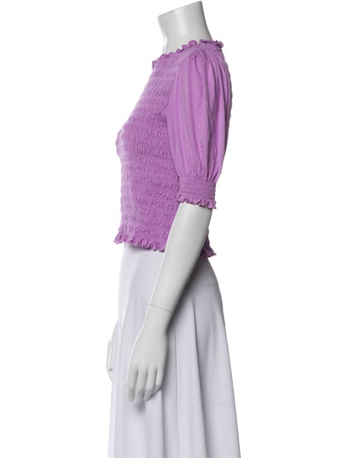 Veronica Beard Crew Neck Short Sleeve Crop Top