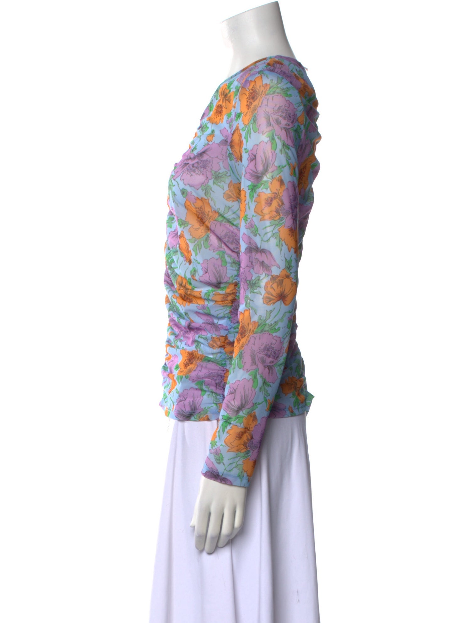 Veronica Beard Printed V-Neck Blouse