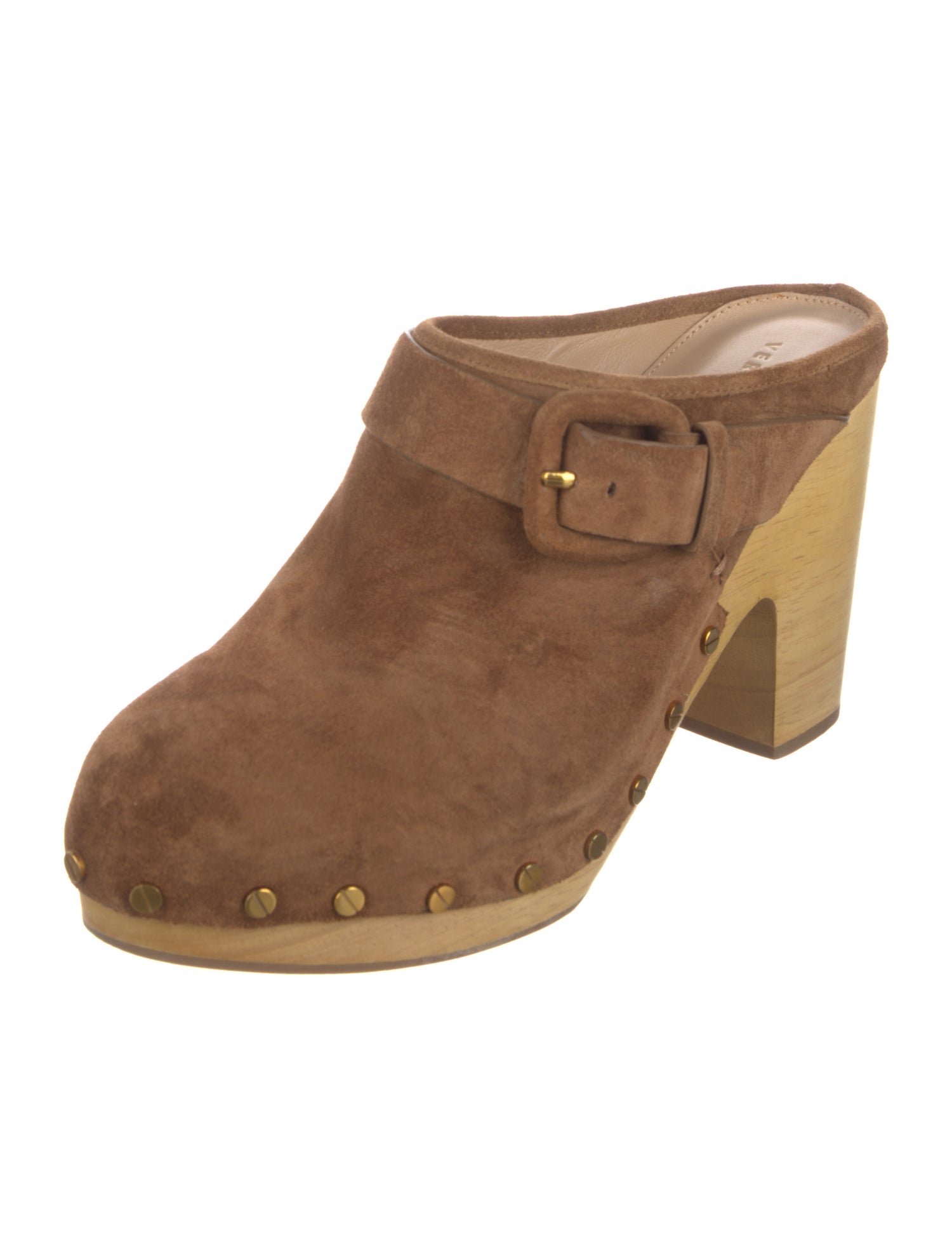 Veronica Beard Suede Studded Accents Mules