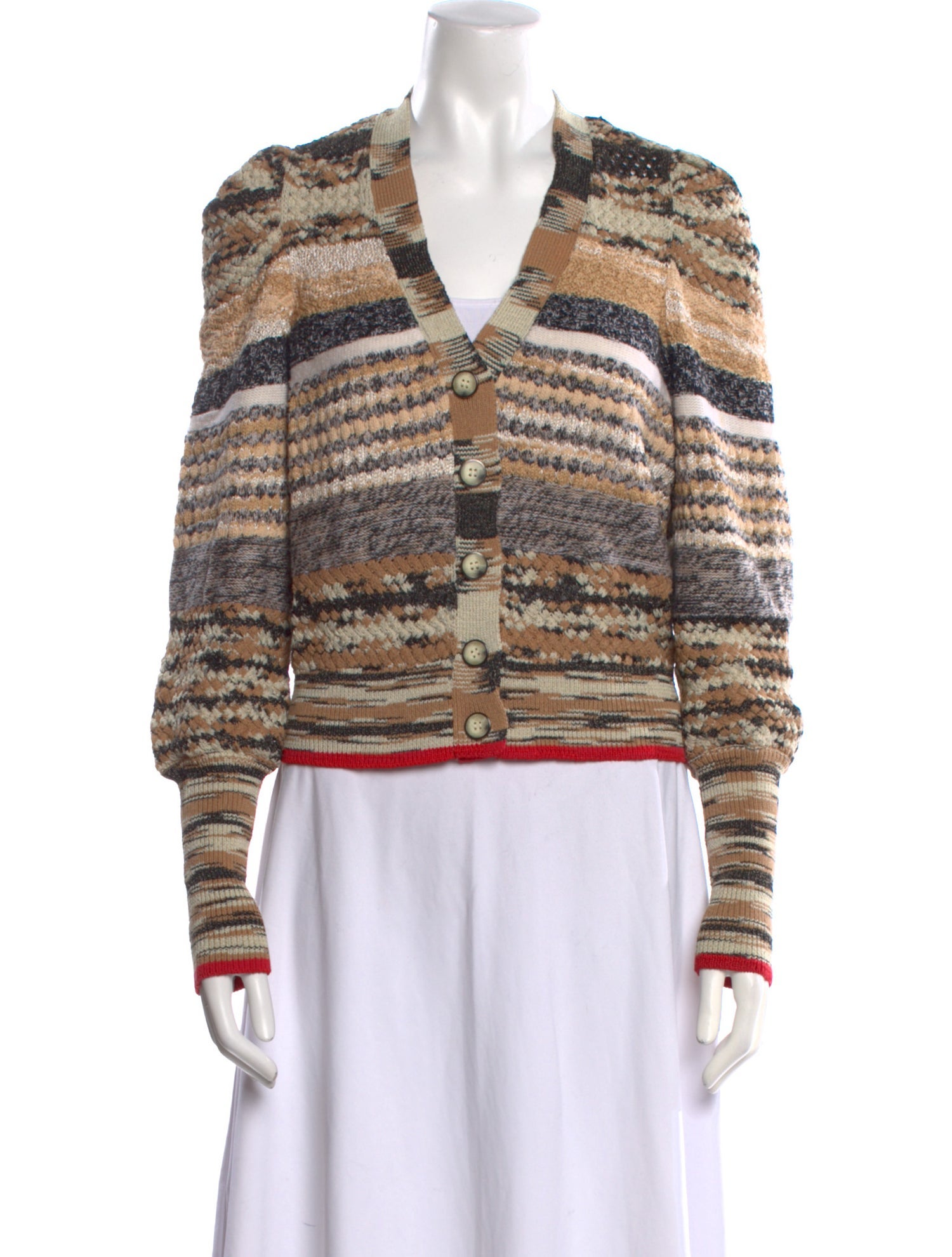 Veronica Beard Striped V-Neck Sweater